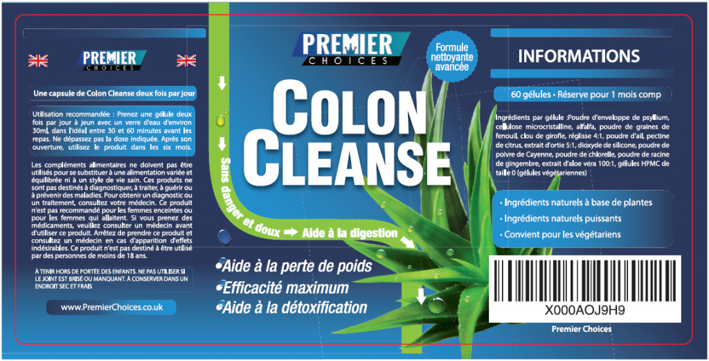 French Colon Cleanse Label